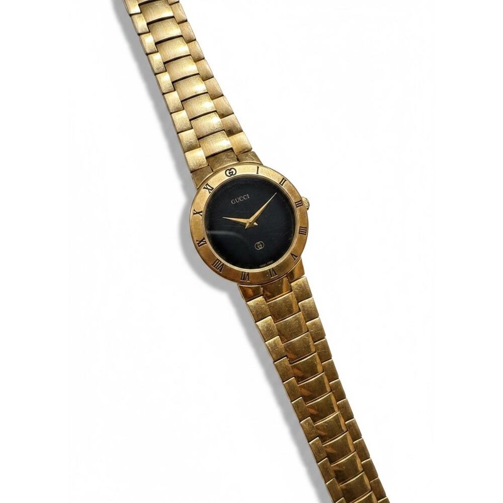 Vintage Gucci 3000M Gold Tone Swiss Quartz Watch w/ Box - Picture 2 of 11
